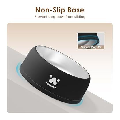 PAWGETHER® Stainless Steel Dog Bowls, Dog Food and Water Bowl Non-Slip Easy to Clean Dishwasher Safe for Puppy Small Medium Dogs Cats Black 34oz - color: Black (34oz)