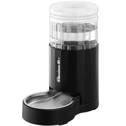 CZPET Dog Water Bowl Dispenser 4L, Wider Mouth & Upgraded Brush for Easy Cleaning Automatic Cat Gravity Refilling Waterer with Removable Stainless Steel Bowl, Large Drinking Area for Multi-Pet (Black) - color: Black