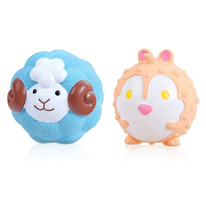 Dog Toys Squeaky, Interactive Latex Rubber Cute Animal Pet Toy Pack Squeak Balls for Puppy Small Medium Breed Dogs - style: Sheep, Hamster