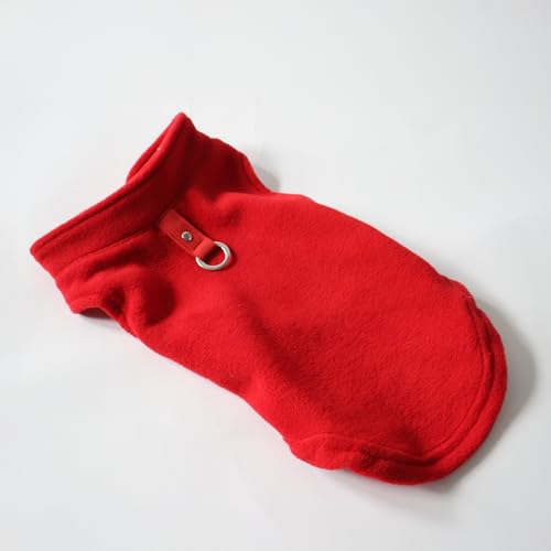 JACKO & CO - Fleece Vest Dog Sweater with Leash Ring - Soft, Warm & Lightweight Pullover Coat for Small & Medium Dogs, Puppies & Cats - Cozy Fall/Winter/Spring Pet Jacket (Red, X-Small 2-4lbs) - color: Red, size: XS (2-4lbs)