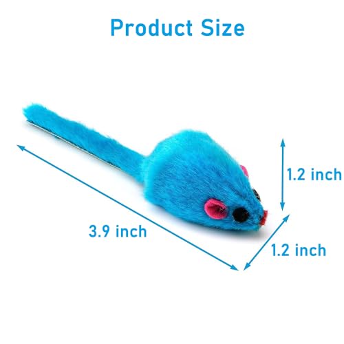 12PCS Cat Mouse Toys,Faux Fur Cat Mice Toys with Plastic Body, Interactive Catnip Toys for Indoor Cats,Perfect for Kittens, Cats, and Puppies!…