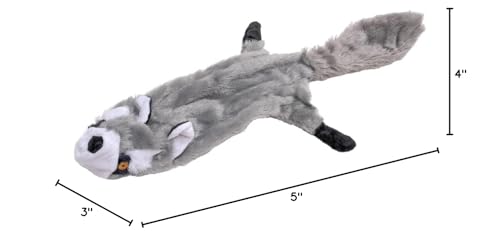 Jeffers Pet Thinnies Unstuffed Plush Dog Toy with Rope & Squeaker – 21" Raccoon, Flat Stuffing Free Chew Toy for Dogs & Puppies – Soft, Durable, Interactive Play, Fetch, Tug, Training, Teething - color: Raccoon