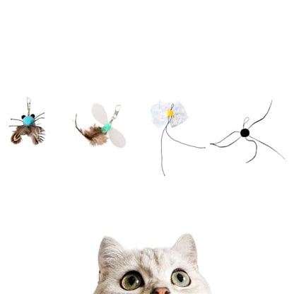 BioBugs Refill Pack – Dragonfly, Butterfly, Mayfly & Spider Attachments for Interactive Cat Wand Toys - color: BioBugs Refills