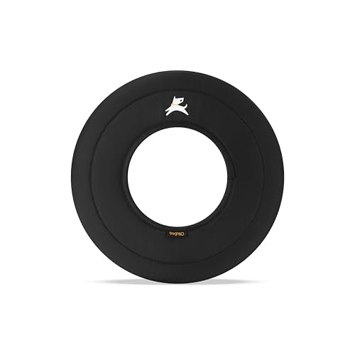 OllyDog Super Flyer, Floating Dog Disc for Water Play – Soft Durable Dog Fetch Toy, Eco-Friendly Recycled Material, Gentle on Teeth, Lightweight Flying Disc for Medium, Large Dogs (Raven, 11") - color: Raven, size: 11 Inches