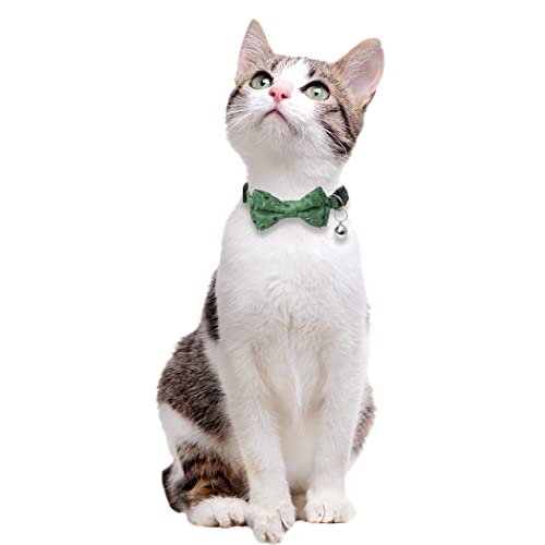 Halloween Cat Collar Breakaway with Cute Bow Tie and Bell for Kitty Adjustable Safety - color: Pattern 5