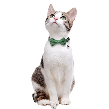 Halloween Cat Collar Breakaway with Cute Bow Tie and Bell for Kitty Adjustable Safety - color: Pattern 5