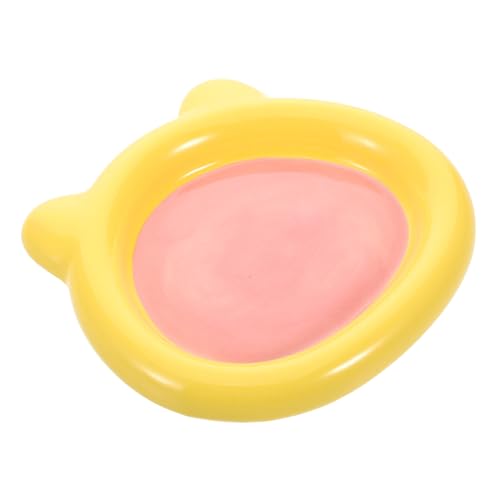Kisangel Ceramic Cat Food Bowl for Whisker Fatigue Relief Shallow Bear-Shaped Dish for Cats and Small Dogs Non-Slip Design for Wet and Dry Feeding Easy to Pet Plate