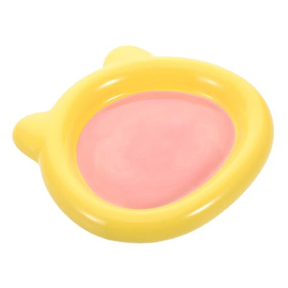 Kisangel Ceramic Cat Food Bowl for Whisker Fatigue Relief Shallow Bear-Shaped Dish for Cats and Small Dogs Non-Slip Design for Wet and Dry Feeding Easy to Pet Plate