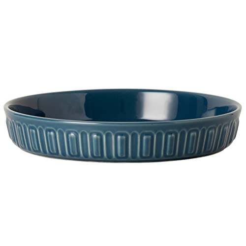 Fun Elements Shallow Dog Bowls, 10.5" Ceramic Large Food Plate for Small, Medium and Large Breeds, Non-Slip, Flat and Wide, Dishwasher Safe, Suitable for Dogs and Cats (Blue) - color: Blue, size: 10.5 inch