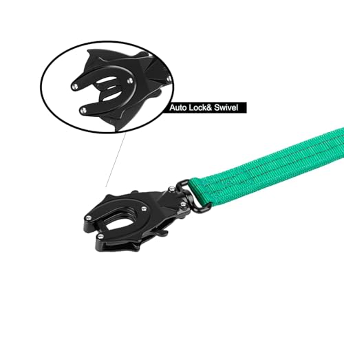 ICEFANG Tactical Dog Leash,K9 Training Walking Bungee Lead with 2 Control Handle,Heavy Duty Quick Release Metal Clasp,for Medium Large Breed (Teal, 6 FT) - color: Teal, size: 6 FT