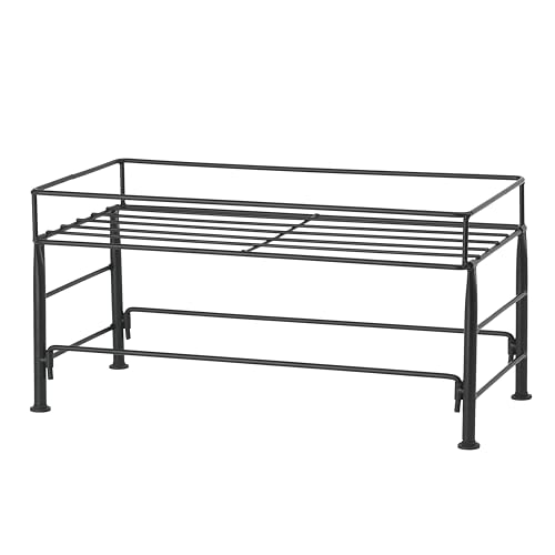 PetRageous 81031 Tobys Set The Table Steel Frame Dog Feeder, 7-Inch Tall by 18-Inch Long and 8.5-Inch Wide, Holds Two 8-Inch Diameter Bowls, for Medium Dogs And Cats, Black - size: 7-Inch Height