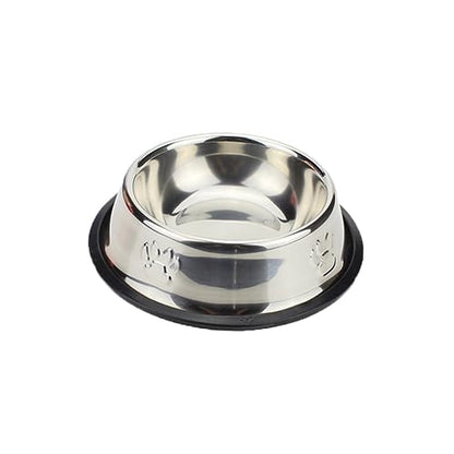 Angoily Sturdy Raised Dog Bowl Large Stainless Steel Pet Feeder Puppy Bowls Pet Supplies 18cm - color: Silver, size: 18cm