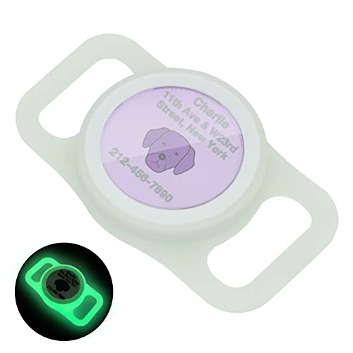 Holder for Airtag Designed for Big Dog Collar，Case for Airtag Dog Collar - color: Luminous Green, size: Large (Fits 3/4 inch - 1 inch wide collars)