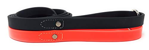 Regal Dog Products Waterproof Leash – 5 ft. Black Dog Leash with Easy to Use Collar Hook, Lightweight, and Proof Training Pet Lead with Vinyl-Coated Webbing for Small, Medium, Large, or XL Dogs - color: Black