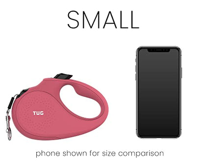 TUG Monochrome 360° Tangle-Free Retractable Dog Leash | 16 ft Strong Nylon Tape (Small, Pink) - color: Pink, size: Small, 16 ft