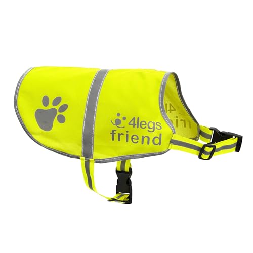 Reflective Dog Vest. Hi-Visibility, Fluorescent Neon Yellow Dog Vest Helps Protect Your Best Friend. Safeguard Your PUP from Motorists & Hunting Accidents, On or Off Leash - Upgraded model - color: Yellow, size: L