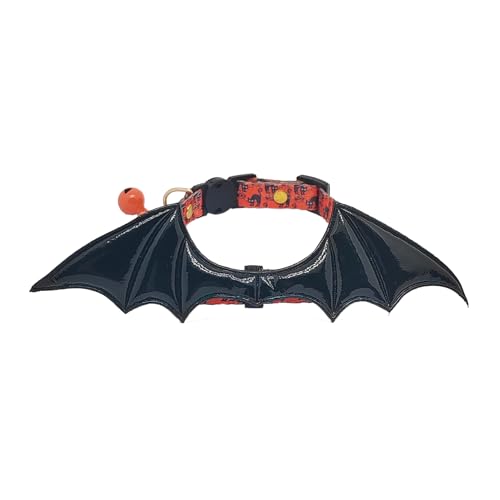 2 Pack Breakaway cat Collars with Bell,Safety Quick Release Pendant Cute Kitten Collar,Adjustable 20-30cm (Orange, 20-30cm) - color: Orange