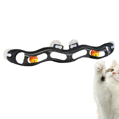 Window Mount Cat Toy - Suction Cup Ball Track, Interactive Roller Coaster Game | Mental Stimulation Activity Center for Indoor