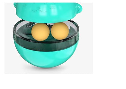 Interactive Cat Toy Treat Dispenser - Wobble Teaser Ball with Food Feeder and Swivel Wand for Cats & Kittens