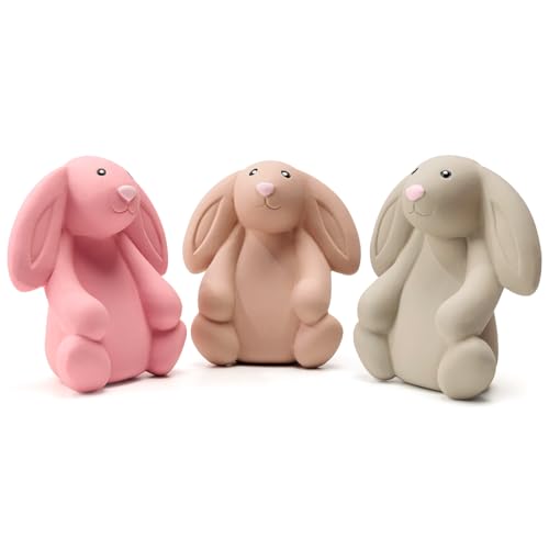Squeaky Dog Toys for Medium Dogs, Soft Latex Bunny Squeaky Dog Ball, Cute Funny Squeak Rabbit Pet Toys - color: Rabbit - 3 Pack, size: Medium