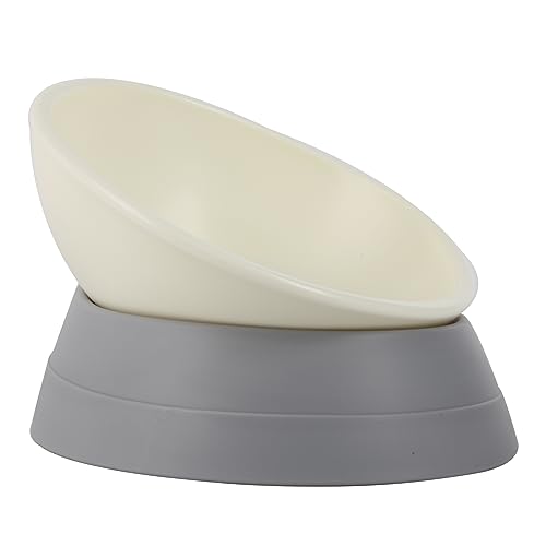 Bulldog Bowl Anti-Slip Dog Cat Dish Detachable Rubber Dog Bowl Pet Sterile Tilted Pet Feeder Slope Base (Grey, 3.5 Cup (Medium/Large Dog)) - color: Grey, size: 3.5 Cup ( Medium/Large Dog )