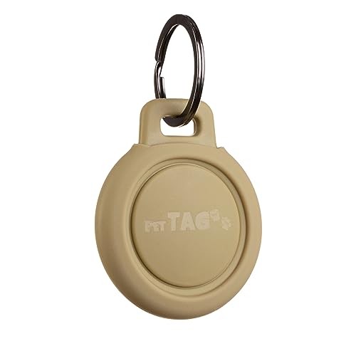 AirTag Holder for Dog Collar - Waterproof Dog Collar AirTag Holder - Key Ring Dog AirTag Holder - Air Tag Dog Collar Pet Holder for Apple Updated Model - AirTag Attachment Dog Collar (Sand w/Bumper) - color: Sand W/ Bumper