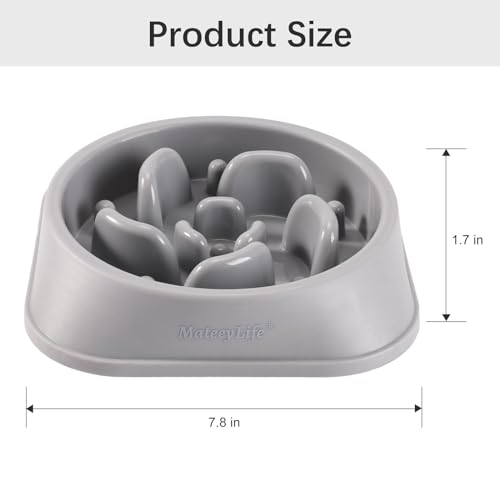 MateeyLife Slow Feeder Dog Bowls, Anti-Choking Puzzle Dog Food Bowls, Anti-Slip Interactive Feeding Slow Down Eating, Bloat Stop Maze Dishes for Medium Large Breeds Gray - color: I-Gray, size: Medium