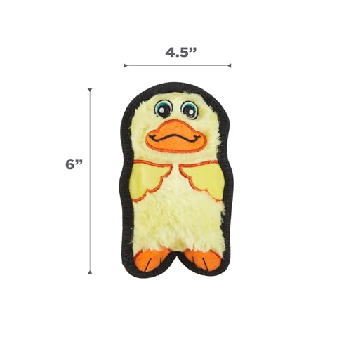 Outward Hound Durablez Minis – Squeaky Plush Dog Toy, No Stuffing for Less Mess, Interactive & Tough, Jumbo Squeaker, Puppies & Small Dogs, Duck, 6" - color: Duck, size: X-Small (Pack of 1)