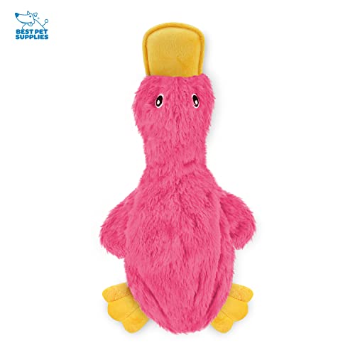 Best Pet Supplies Interactive Squeaky Dog Chew Toy, Ideal Dog Toys for Chewers, Small, Medium & Large Dogs, and Fetch Lovers - Crinkle Duck (Light Pink), Large - color: Crinkle Duck (Light Pink), size: Large