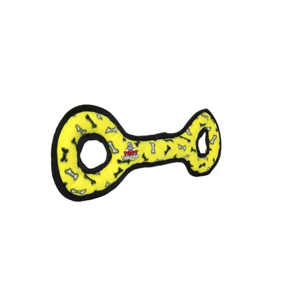 TUFFY- World's Tuffest Soft Dog Toy- Ultimate Tug-O-War -Yellow Bone- Squeakers - Multiple Layers. Made Durable, Strong & Tough. Interactive Play (Tug, Toss & Fetch). Machine Washable & Floats - color: Yellow Bone, style: Tug-O-War
