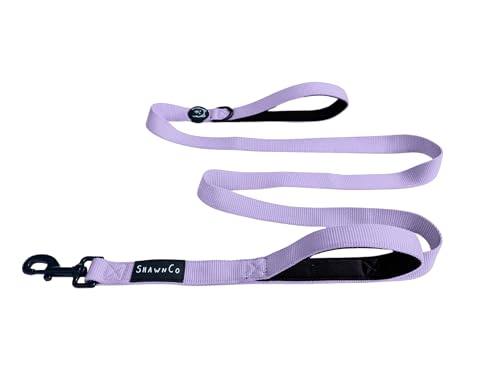 ShawnCo Dream Walk Dog Leash- Premium, Nylon Pet Leash with Soft Neoprene Handle for Small, Medium and Large Dogs (ICY Lilac, M/L 6FT w/ 2 Handles) - color: Icy Lilac, size: M/L 6FT w/ 2 Handles