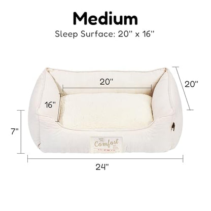 FluffyDream Small Dog Bed, Super Soft Pet Bed Furniture, Suitable for Dogs Up to 30lbs, 24'' x 20'', Beige - color: Sand