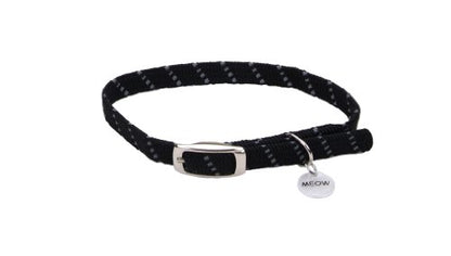 Elasta Cat® Reflective Safety Stretch Collar - color: Black