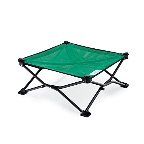 Coolaroo On-The-Go Elevated Dog Bed - Foldable Pop-Up Travel Dog Bed with Breathable, Moisture-Resistant Fabric, Carry Bag Included, Lightweight & Portable, Emerald Green, Standard - color: Emerald Green, style: Standard