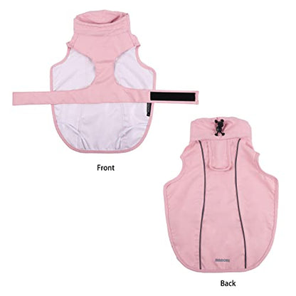 Waterproof Dog Raincoat with Reflective Strip, Adjustable Breathable Rain Coat Jacket with Leash Hole for Dogs (Pink, Medium) - color: Pink, size: Medium
