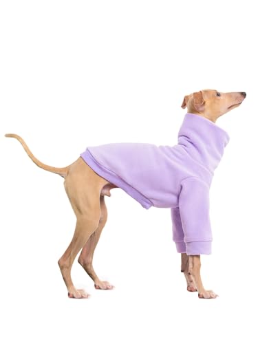 Dog Fleece Sweater Turtleneck Long Sleeve Pullover Sweatshirt Warm Puppy Clothes for Small Medium Dogs - color: Purple, size: Small