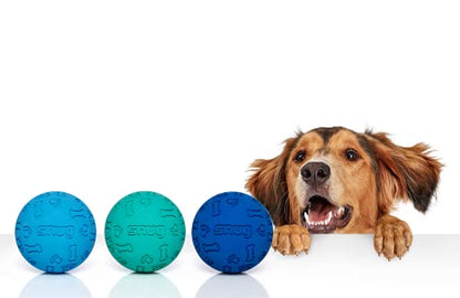 Snug Rubber Dog Balls for Small and Medium Dogs - Tennis Ball Size - Virtually Indestructible (3 Pack - Cool) - color: Cool