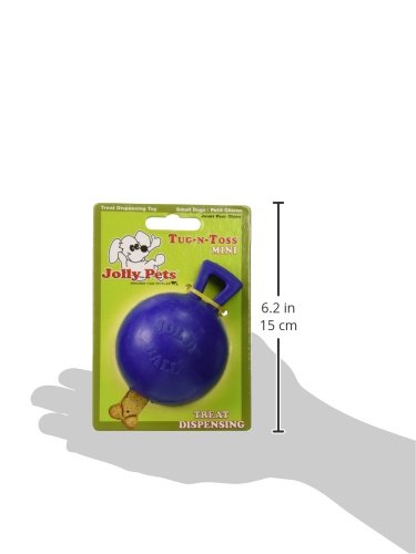 Jolly Pets Tug-n-Toss Heavy Duty Dog Toy Ball with Handle, 3 Inches/Mini, Blue, Model:403 BL (Pack of 3) - color: Blue, size: 3 in/Mini (Pack of 3)