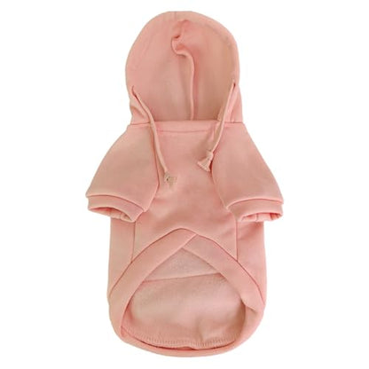 Jecikelon Pet Dog Cold Weather Coat with Pocket Winter Dog Hoodie Warm Puppy Clothes for Small Dogs Chihuahua Clothing (Pink, X-Small) - color: Pink, size: X-Small
