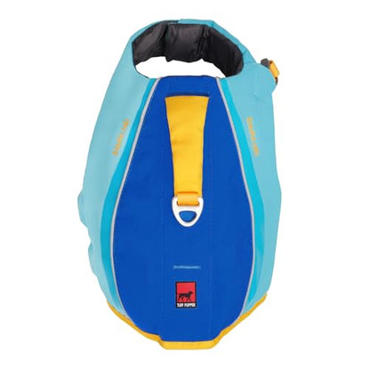 Tuff Pupper Dog Life Jacket | High Buoyancy Dog Swim Vest with Rescue Handle | Adjustable Secure Fit | Reflective Safety Trim | Pet Flotation Jacket for Swimming Boating Kayaking (Blue/Yellow, M) - size: Medium