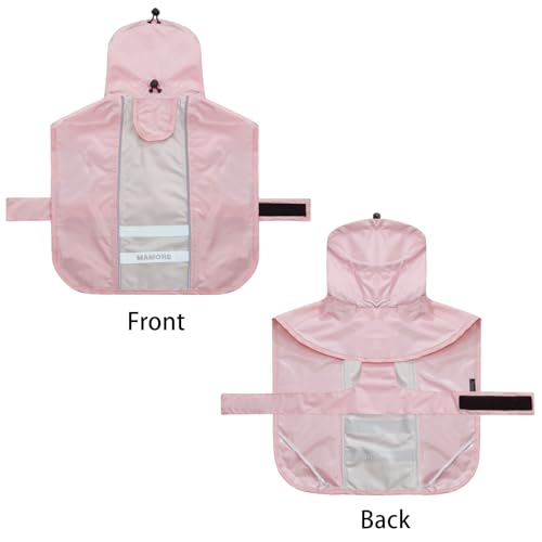 Adjustable Dog Raincoat, Waterproof Dog Rain Jacket for Small Medium Large Dogs,Reflective Lightweight Pet Rain Coat with Leash Hole (Pink&White, 3XL) - color: Pink&White, size: 3X-Large(77-94lb)