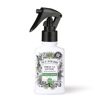 Pet-Pourri Smell Ya Litter Cat Litter Deodorizer Spray, Purrfectly Bamboo 3.4 Fl Oz, Up to 170 Uses, Pet Odor Remover with Essential Oils for Air, Carpet, Urine, Vet Recommended, Bergamot Bamboo Scent - size: 3.4 Fl Oz (Pack of 1)
