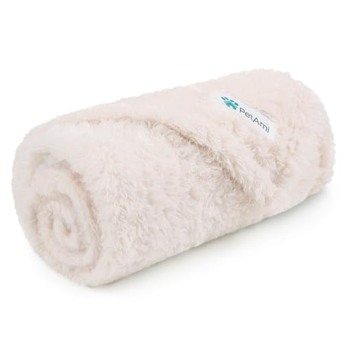 PetAmi Dog Blanket for Small Dogs Beige, Fluffy Soft Puppy Blanket, Sherpa Fleece Cat Blanket for Kitten Doggie, Calming Pet Blanket Throw for Couch Sofa Bed Washable, Small 24x32 - color: Beige, size: Small (24x32)