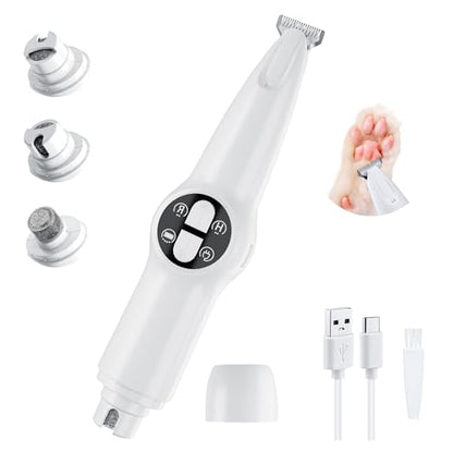 Mcbazel 2 in 1 Pet Micro Precision Trimmer & Nail Grinder, Multifunctional Rechargeable Pet Shaver Hair Nail Trimmer with LED Light for Paws Eyes Ears Face Buttocks for Large/Small Dogs and Cats