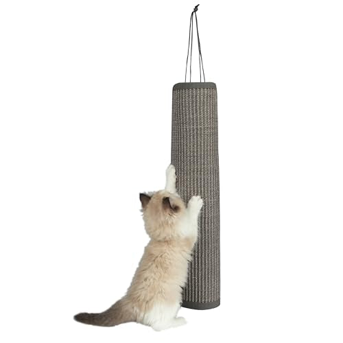 Best Pet Supplies Catify Cat Scratcher, Fun Interactive Scratchers, Posts, Poles, Claw Safe, Furniture Saver Indoor Play Support Natural Cat Behaviors Heavy Duty - Log (Gray), 22 x 17.28 - color: Gray Log