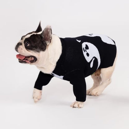 Fitwarm Halloween Ghost Dog Sweater, Funny Costumes for Dogs, Pet Apparel, Black, White, Large - color: Ghost, size: Large