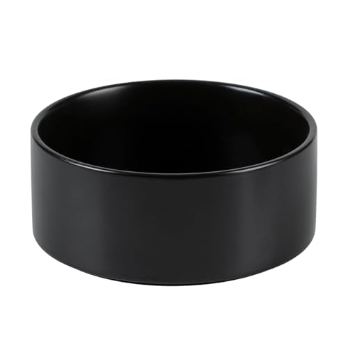 YINGFAN Dog Bowls Heavy Duty Ceramic Dog Bowls Non-Slip Ceramic Basic Bowl for Dogs (28 oz) - color: Black