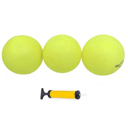 Spike Replacement Balls, Roundnet Game Extra Balls, Glow in The Dark Ball, Lawn Beach Water Pool, Yard Pong Bucket Toss Game Ball - Play at Night, Light Up for 20-30 Minutes - style: 3x Glow Balls with Pump