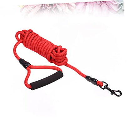 POPETPOP Heavy Duty Dog Training Leash with Padded Handle Ergonomic Walking Leash for Medium and Large Dogs for Jogging and Control Red