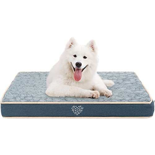 VANKEAN Waterproof Dog Pad Bed Mat Reversible (Warm&Cool), Removable Washable Cover & Waterproof Inner Lining, Pet Mattress for Cats and Dogs, Joint Relief Crate Bed, Navy - size: Medium